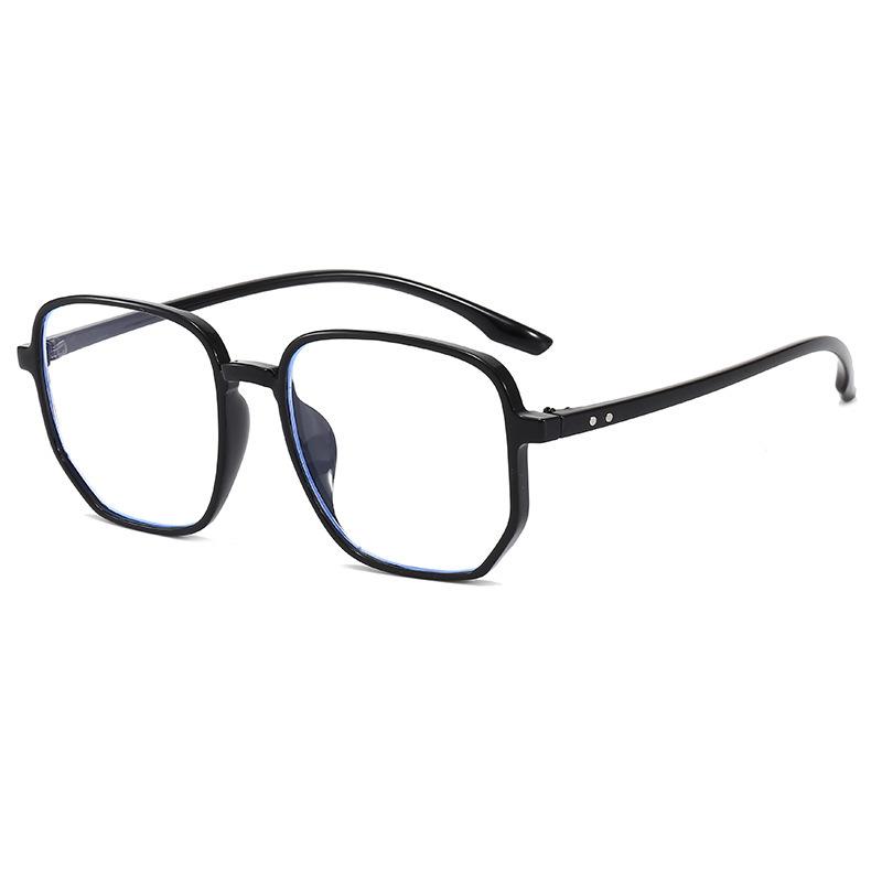 Glasses Frame Myopia Glasses Anti-Blue Flat Glasses Pure Black Glasses Frame Plain Face