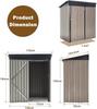 YODOLLA Metal Shed,Garden Sheds and Outdoor Storage with Lockable Door, Small Outside Storage Box Waterproof for Backyard,Garden,Gray