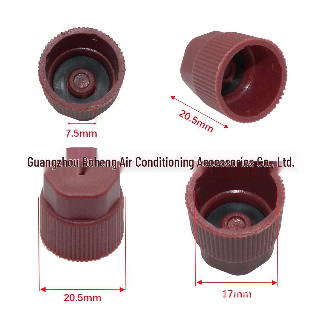 Pure Copper Car A/C Valve Stem Core Cap for High & Low Pressure Nozzles - European Models