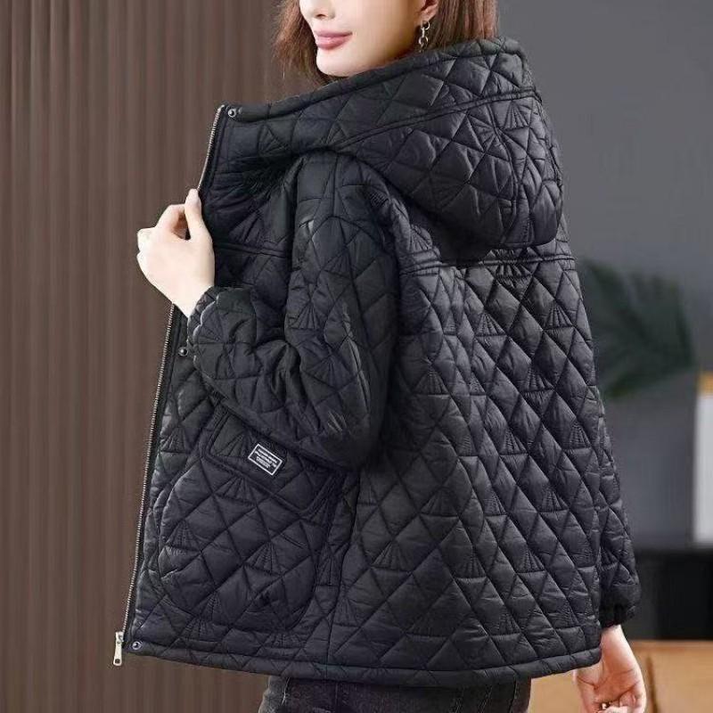 Womens Oversized Hooded Cotton-Padded Jacket In Solid Colors 2025 Comfortable Stylish Warm
