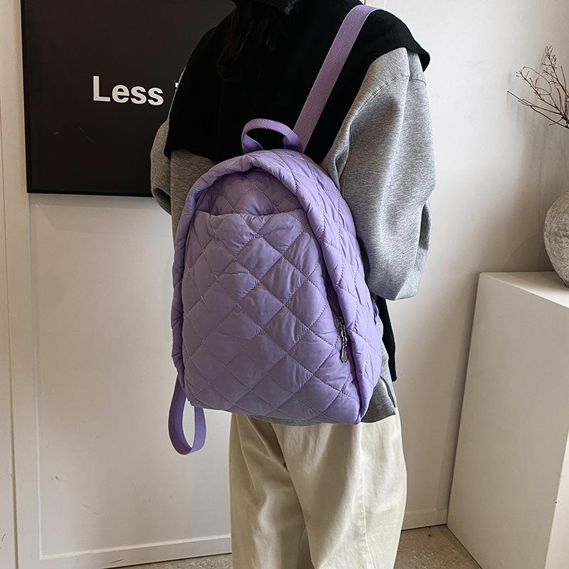 Rautenförmiger Stickfaden Damenrucksack 2025 neue Reisetasche Mode Rucksack Pendler Schultasche