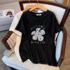 Women's Plus Size Short-Sleeve Loose Mid-Length Slimming Round Neck T-Shirt (Sizes 200-350) Model 6506