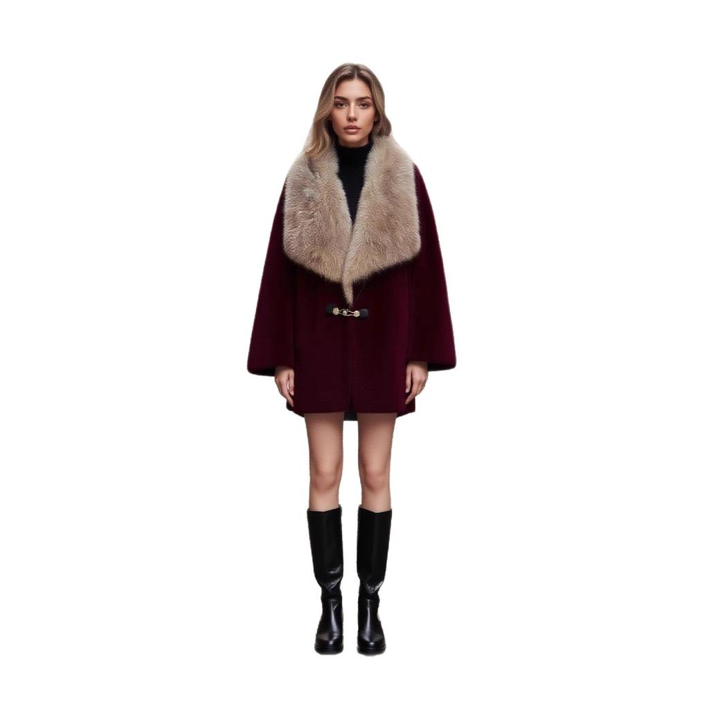 2025 Autumn and Winter New Fur Coat Imitation Fur Coat Big Fur Collar Casual Coat