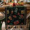 Table Runner Christmas Coffee Table Decor Embroidered with Hand-tassels for Indoor Outdoor Home Party Wedding Table Decoration