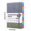 Modern A5 Password Journal PU Leather Notebook with Alphabet Tabs and Planner Stickers