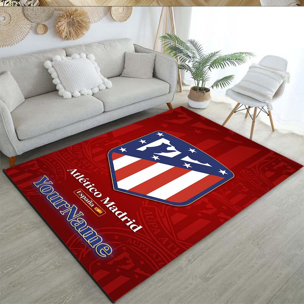 Atletico Madrid Customize Text Area Rug Perfect for Foyer Dining Room Entryway Hallway Anti-slip Rug Office home decor