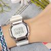 Watch Digital Electronic Noctilucent Screen Square Dial Strap Chronograph Silicone for Home Clock