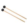2Pairs Black And Wooden Color Percussion Mallets Silicone And Wood Drum Accessories For Drum