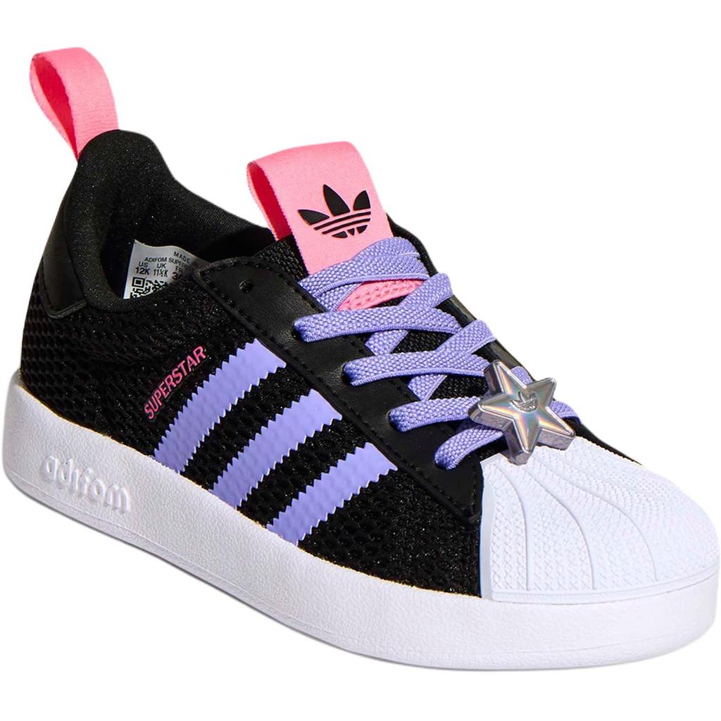 Adidas Originals Superstar 360 Comfortable Fit Low Top Kids Skate Shoes Kids sneaker Black Light-Purple KH5692