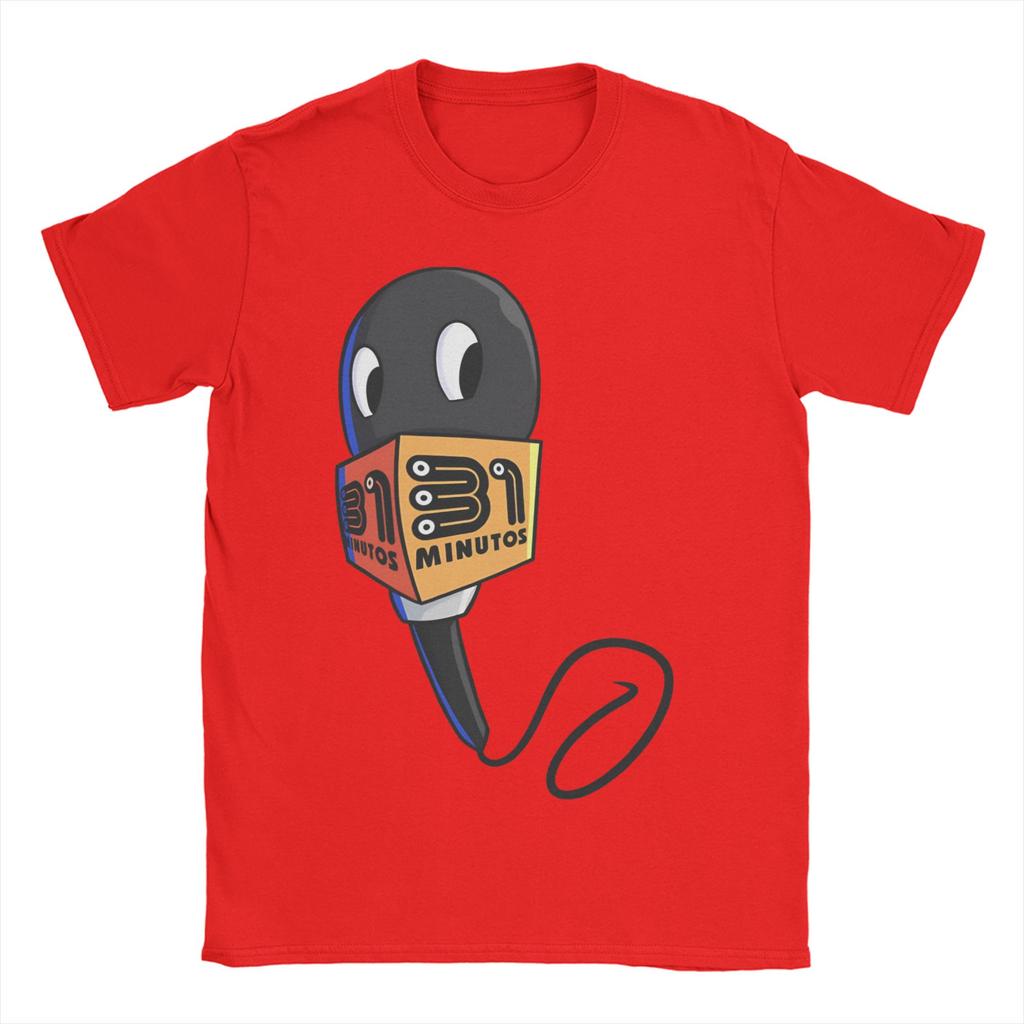 Herr Dam T-shirts Mikrofonen Chilenskt program 31 Minutos Rolig 100% Bomull T-shirt 31 Minutos T-shirt Rund Hals Kläder Sommar