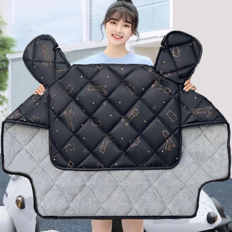 Universal All-Season Waterproof Electric Vehicle Windshield Cover - Plush, Thickened & Windproof for Winter Use