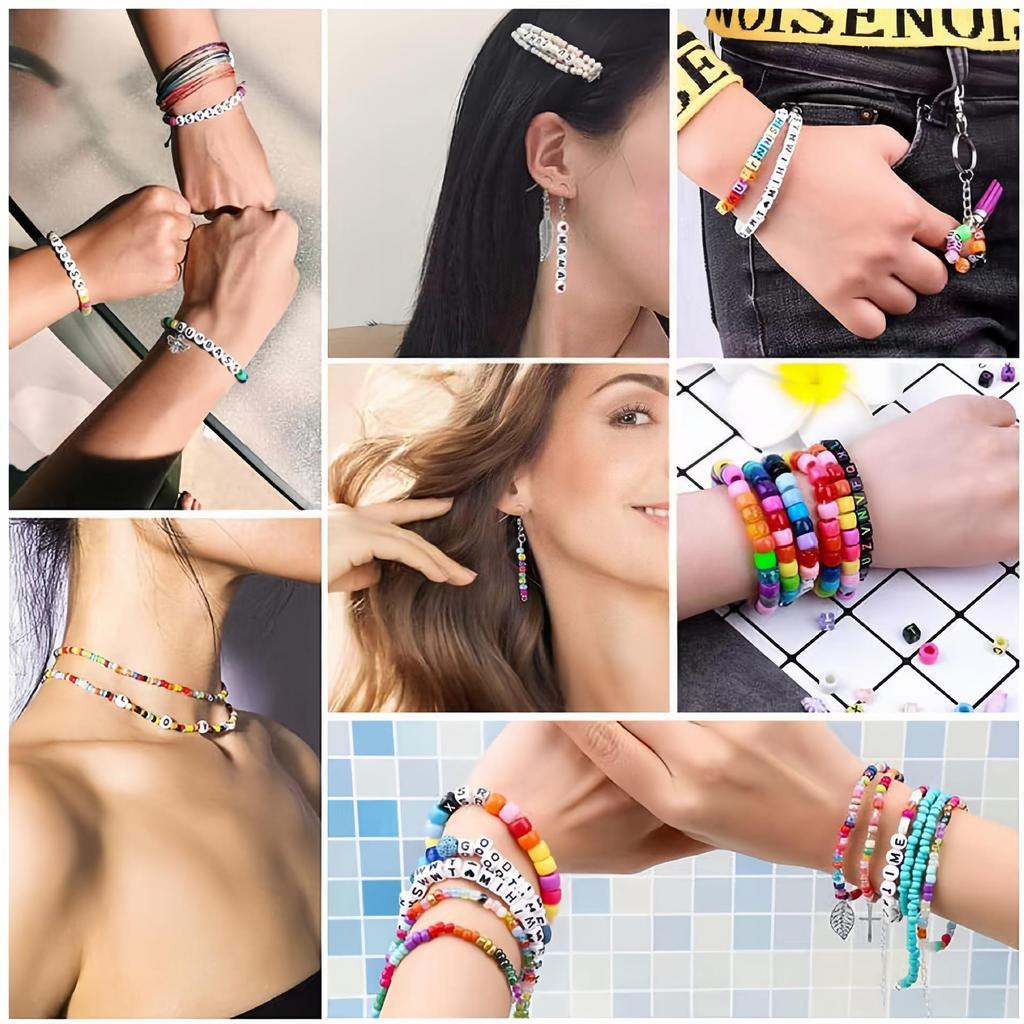 Kreuz-Vierfach-Armband DIY-Set: Handgefertigte Perlenmaterialien & Zubehörbox.