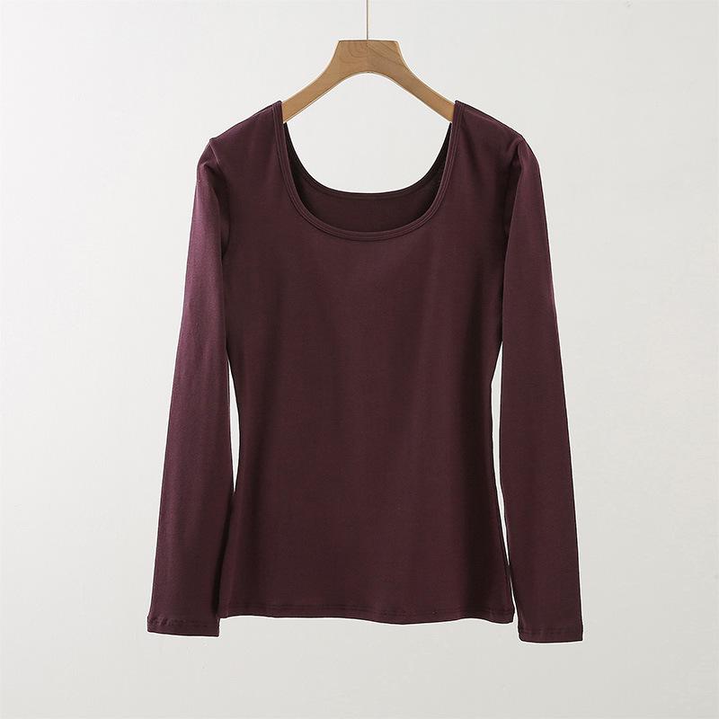 Women's Pure Cotton Long-Sleeve Top: Thin Autumn/Winter Base Layer, Warm Lycra Cotton Sweater