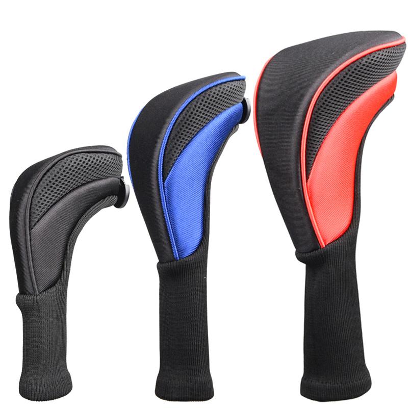 3Pcs/Set Protective Headcover with Number Tag Fairway Golf Accessory Long Neck Golf Club Head Covers Wood Driver