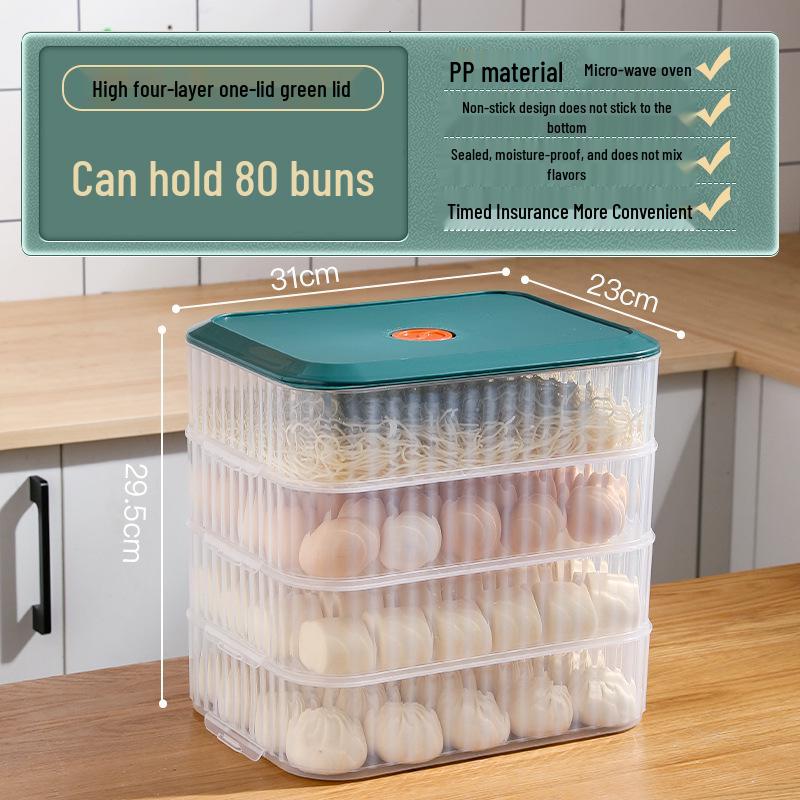 Dumpling & Wonton Freezer Storage Box for Fresh-Keeping and Quick-Freezing Noodles