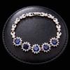 Stylish Full Diamond Sunflower Colored Treasure Bracelet Simulation Ruby Emerald Gemstone Bracelet High-End Design Jewelry