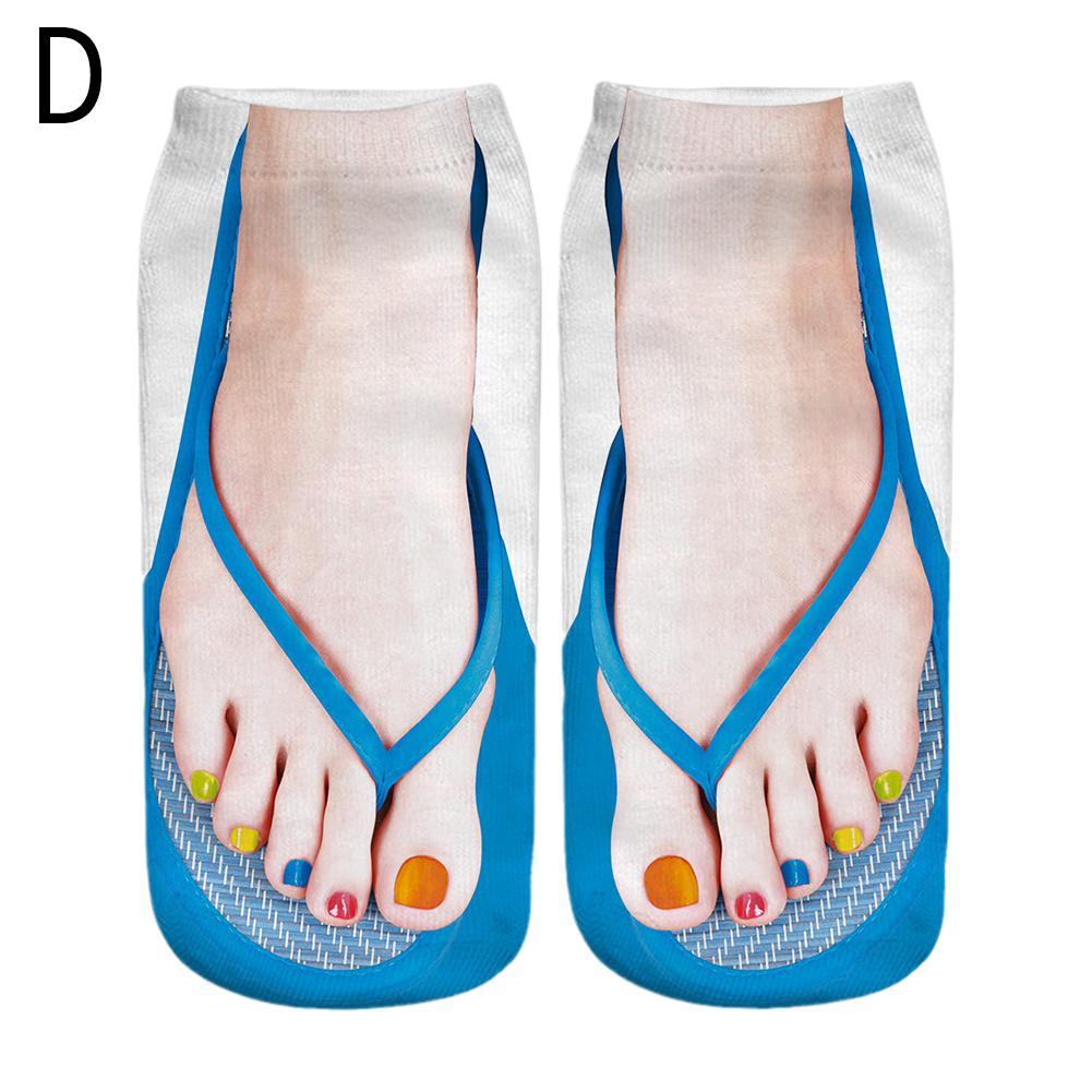 

1 пара носков-шлепанцев с 3D-принтом, забавные носки для женщин, носки-шлепки до щиколотки, низкие носки-тапочки, чулочно-носочные изделия, новинки, подарки
