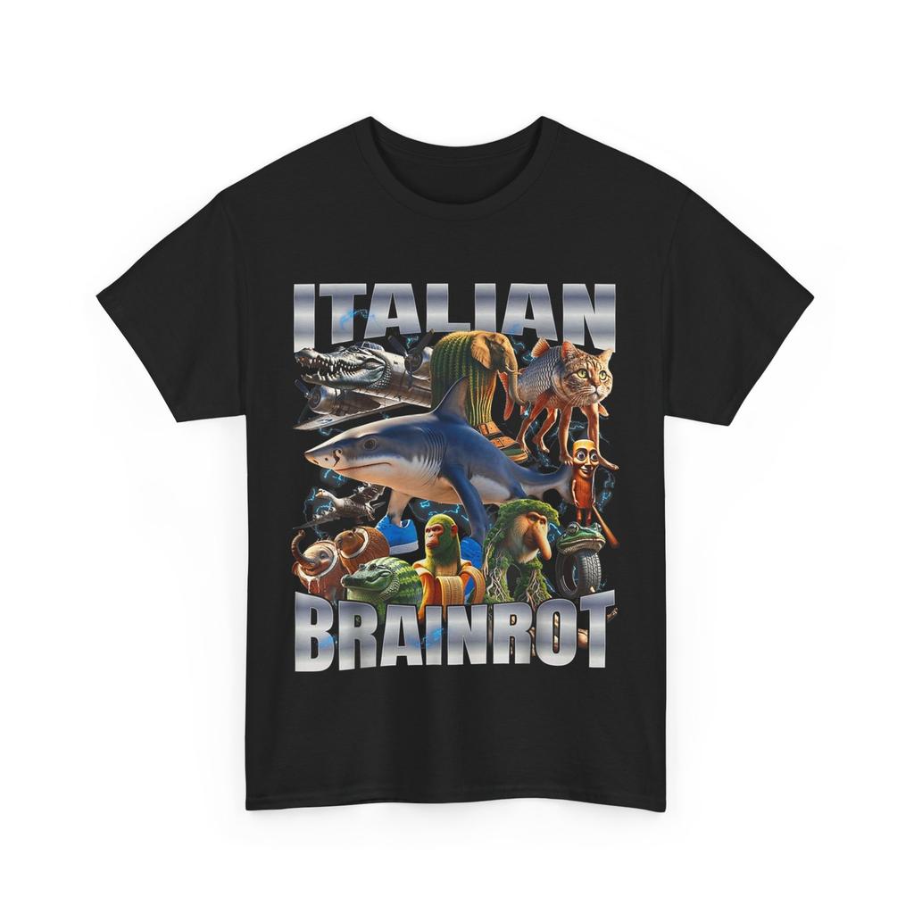 Italian Brainrot Bootleg Meme Retro Shark Tralalero Tralala T-Shirt