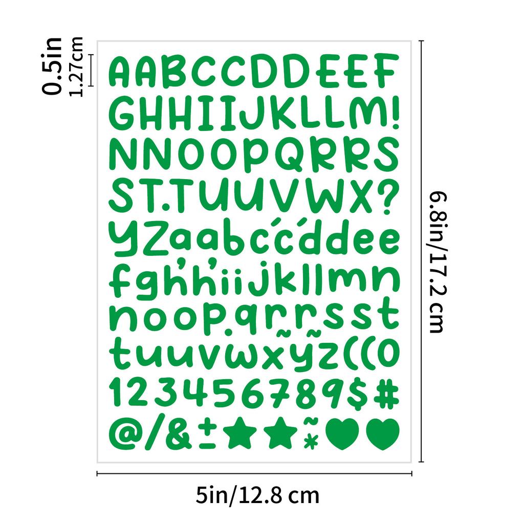 0.5inch Alphabet Stickers Small Size Greeting Cards Decorative Letter Stickers for Clipping Books