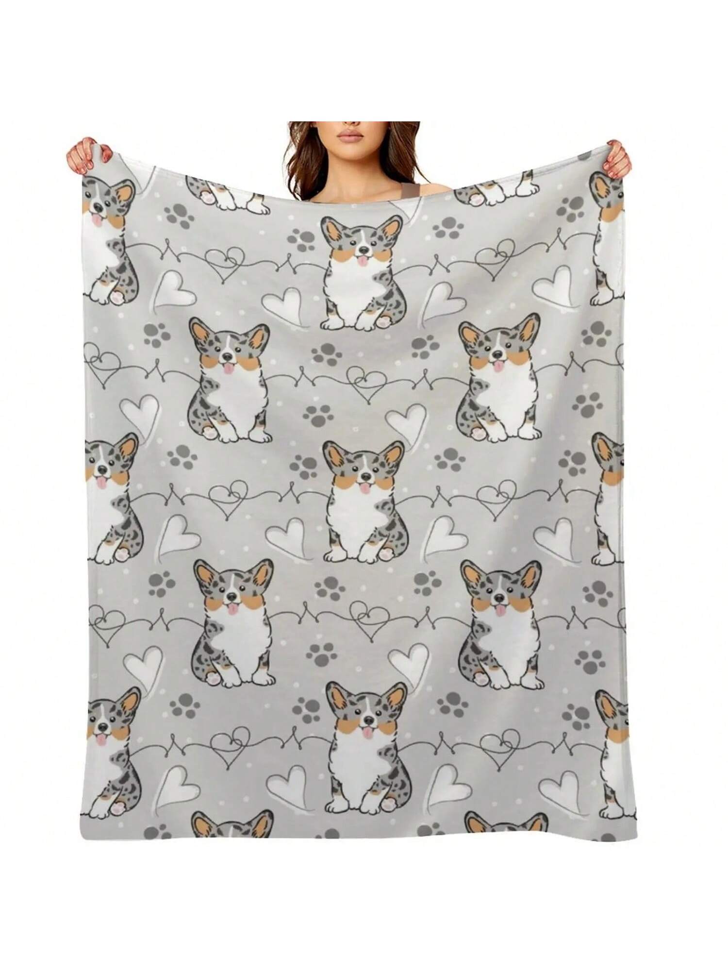 Love Corgi - Blue Merle 2 Throw Blanket Multi-Purpose Winter Beds Soft Beds Blankets 75X95CM