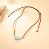 Vintage Round Leather Cord Pendant Necklace With Unique Fingerprint Design Bohemian Statement Jewelry For Women
