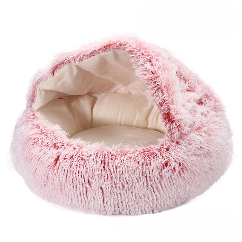 

Осенне-зимний теплый полузакрытый круглый кошачий домик-гнездо для домашних кошек, полузакрытый домик для собак, закрытое кошачье гнездо для собак M 40 * 40*18cm