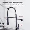 Handun Black Spring Pull-Out Kitchen Faucet