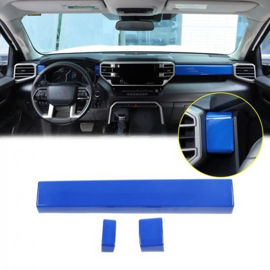 ABS Blue Interior Dashboard Cover Strip Trim For Toyota Tundra Sequoia 22-24