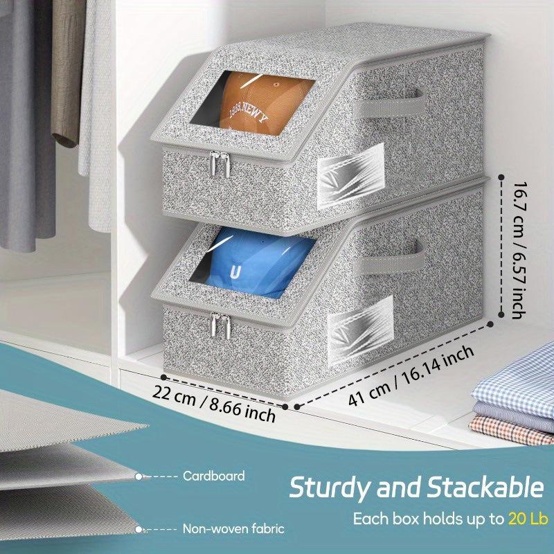 Foldable, Dustproof Zippered Storage Box with Window & Lid - Large Capacity for Baseball Caps Large