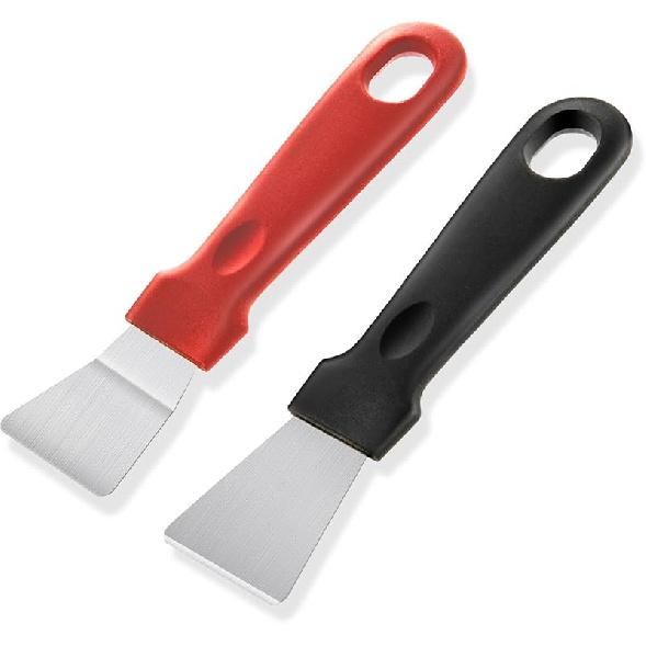 2Pcs Cleaning Scrapers, Scrapers for Ovens Stoves Induction Hob Freezer Stainless Steel Scraper Corner Seam Cleaning Tools Putty Scraper with Plastic