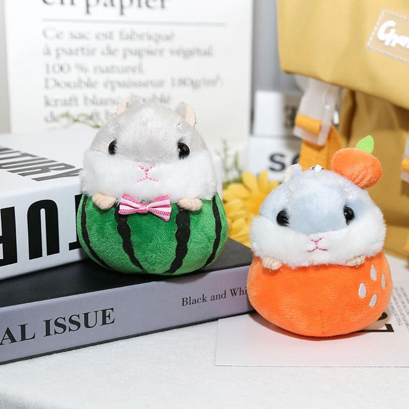 Adorable Mini Plush Hamster Keychain Soft Stuffed Animal Bag Charm Toy Cute