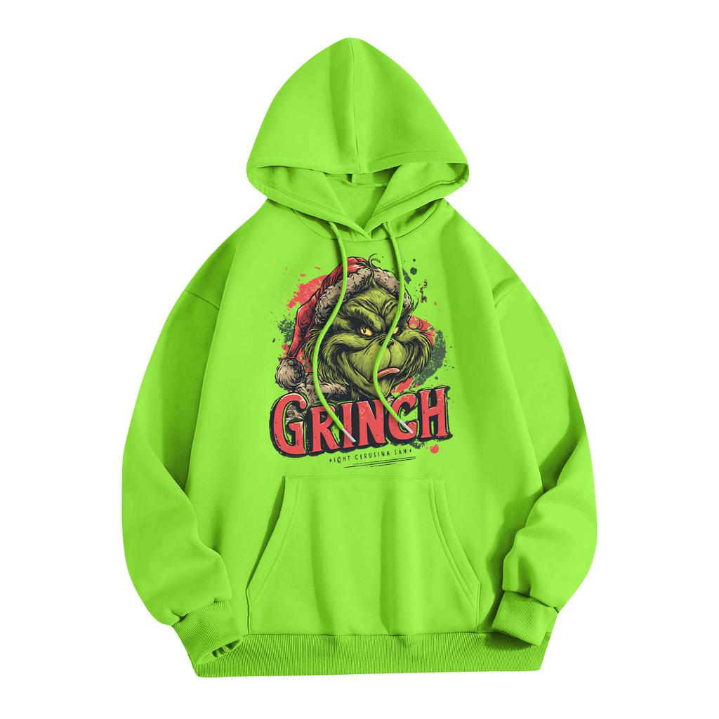 Women's Fashion Christmas Printed Casual Hooded Sweatshirt With Pockets