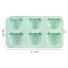 Momcbebe 6-in-1 Silicone Cake Mold, Bear Design, Green, 22.5x12.3cm Baking Pan