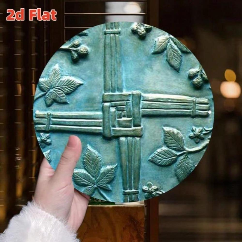 Plaque Croix Celtique Métal Vintage Décoration Murale Religieuse Gaufrée