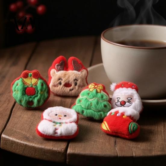 Christmas Cat Toys for Holiday Toy, Soft Plush Santa Claus Snowman Elk Tree Skin Friendly Chew Bite Interactive Pet Enrichment Toy Indoor Cats Stuffed