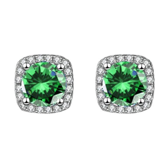 1 Paar Steckohrringe Quadratische Form Zirkonia Funkelnd Eingelegte Ohrstecker Festliche Lässige Ohrringe Schmuck Geschenk