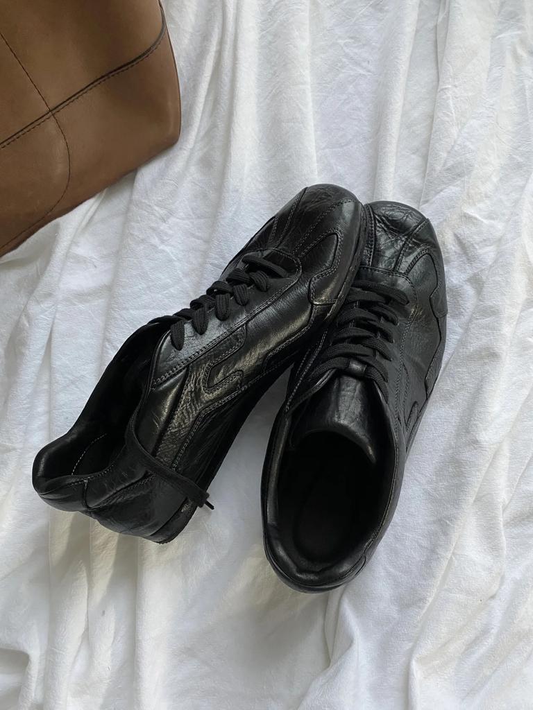 Washed Handmade Cowhide German Training Shoes Women's Retro Old Lace-up Flat-soled Single Shoes