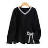 Plus Size V-Neck Sweatshirt for Women, Bust 150/160 Cm, Loose Fit, Slimming Design, Sizes 200-350 Jin 9107