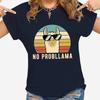 Summer Unisex Vintage Top Funny Llama Graphic Printed T-shirt Fashion Creative Design T Shirt Female Casual Crew Neck Loose Y2K