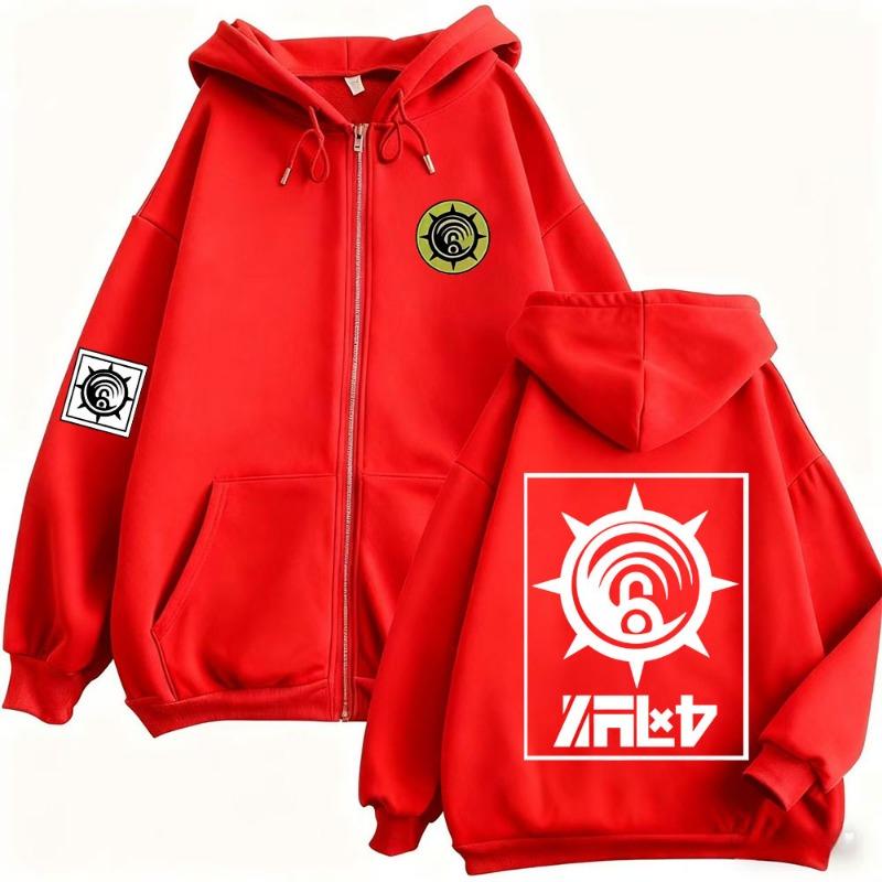 Anime Gachiakuta Enjin Same Style Zipper Hoodie Men Women Casual Oversized Zip Up Unisex Manga Cosplay Zip Up Sweatshirts