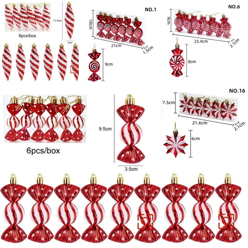 Christmas Candy Crutch Lollipop Party Decoration Christmas Ball Hanging Pendant Ornament Red White Candy Lollipop Cane Decors