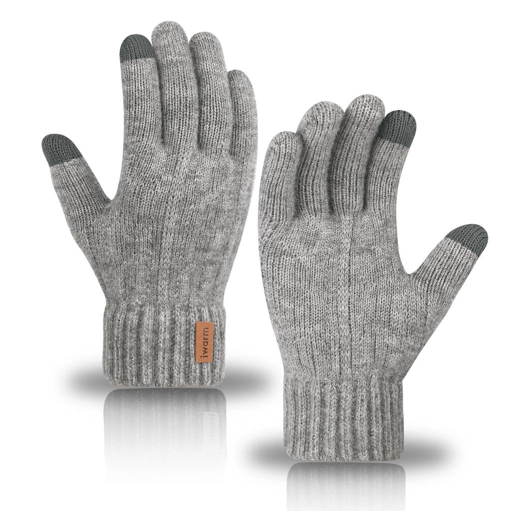 IWarm Gants Tactiles en Laine d'Alpaga: Tricot Unisexe Temps Froid pour Automne et Hiver