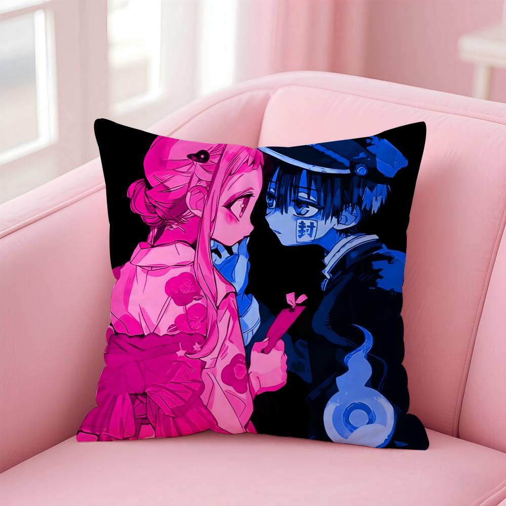 anime fantasy JJibaku SShounen HHanako Cushion Cover Pillow Case Soft Friendly Fabric Concealed Zipper