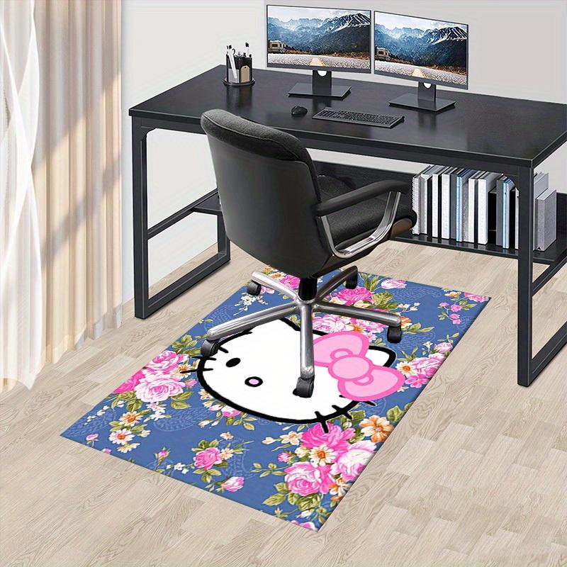 

1pc Hello Kitty Floral Pattern Office Carpet Under Chair Mat Gift Universal Rug for Room Decor Birthday Present Home Decoration Supplies Cut 60cm by 90cm