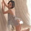 Sex underwear sexy temptation women's perspective chiffon printing hot skirt pure passion women's pajamas