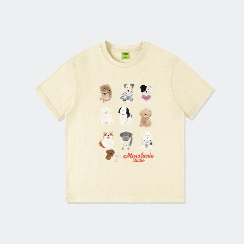 Plus-size plus-size plus-size girl pure cotton American vintage cartoon short-sleeve T-shirt for women, summer design niche and unique short-sleeve to