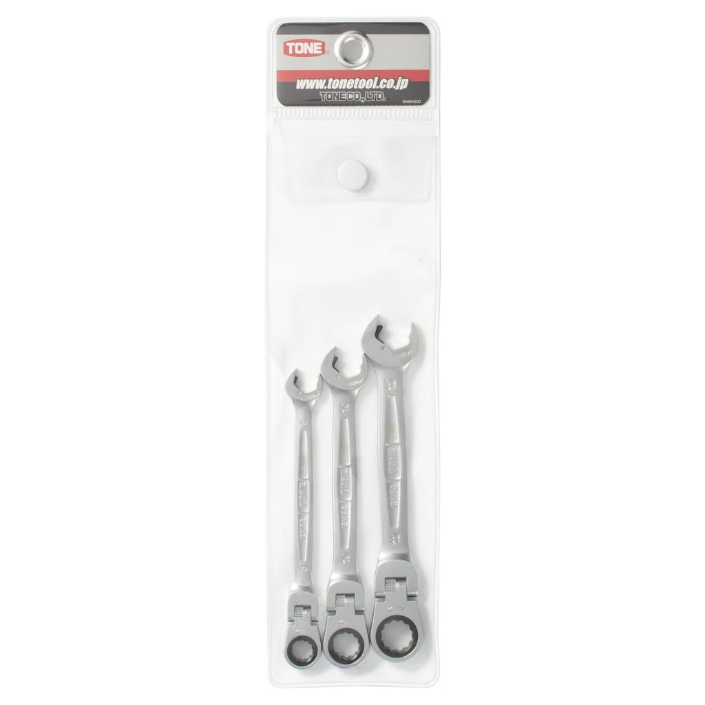 TONE Swing Quick Ratchet Box Wrench Set RMFQ300 3 položky Obsah