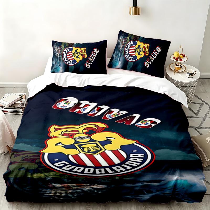 Deportivo guadalajara 3pc set Perfect for bedroom use Comfortable bedding set includes a duvet cover and two pillowcases Ideal birthday or Christmas g