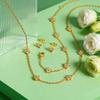 Exquisite Zircon Five-Petal Flower Bracelet for Women Gold Plated Lucky Flower Bracelets Luxurious Jewelry Gift