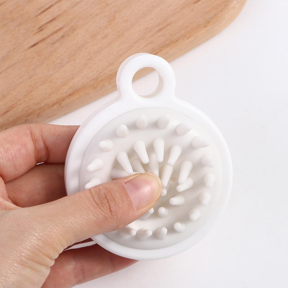 White Silicone Shampoo Brush Comfortable Scalp Massage Brush Exfoliator Shower Brush  Women Men